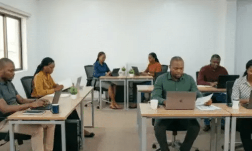 Adfluent Digital Agency staff working in the office in Benin City Nigeria