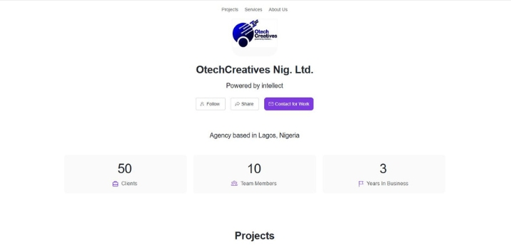 OtechCreatives web design agency Lagos providing UX UI design and development for small businesses

