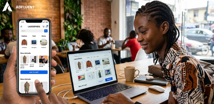 Responsive web design Lagos showing seamless user experience on mobile and desktop devices